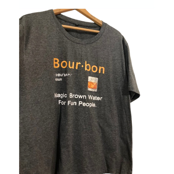 BOURBON Shirt - Magic Brown Water For Fun People - Gray Tee - XXL - Picture 2 of 6